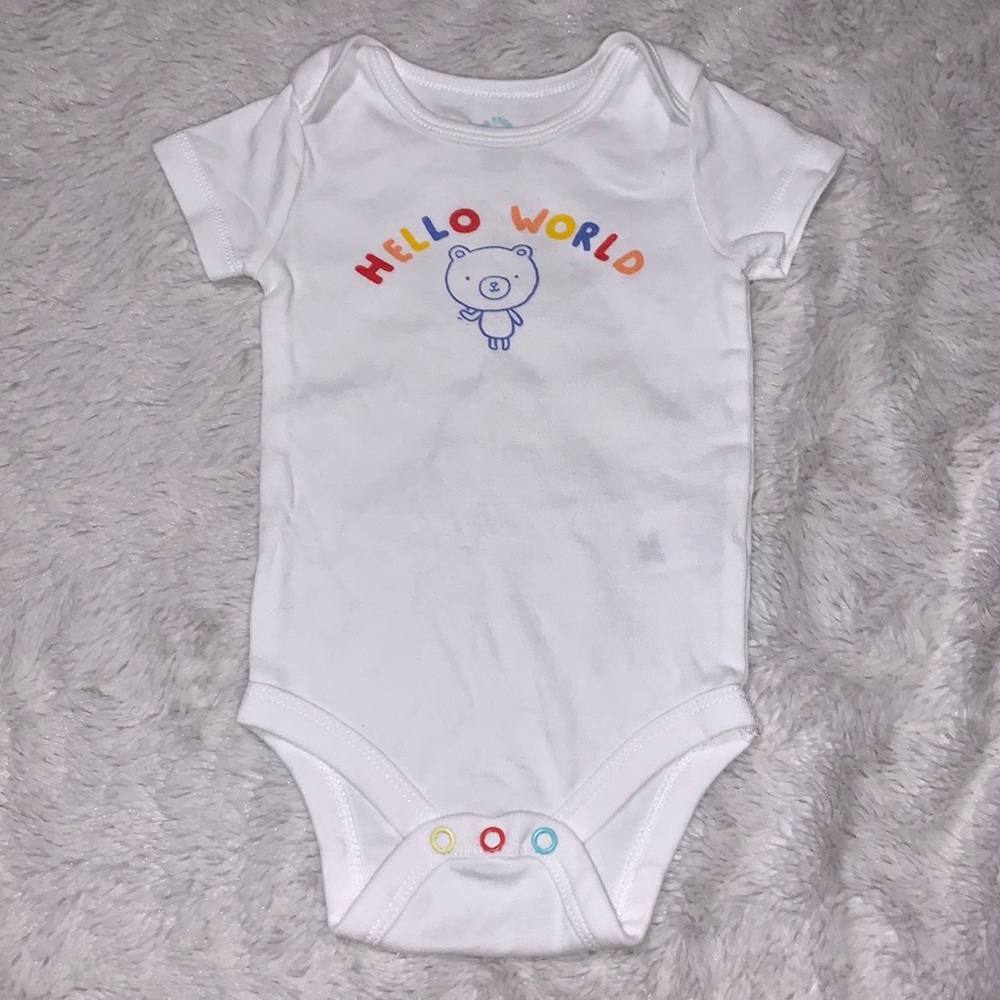 (3 for $10) Hello world bodysuit gender neutral